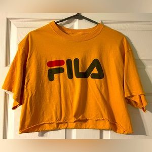 Orange FILA Cropped Shirt